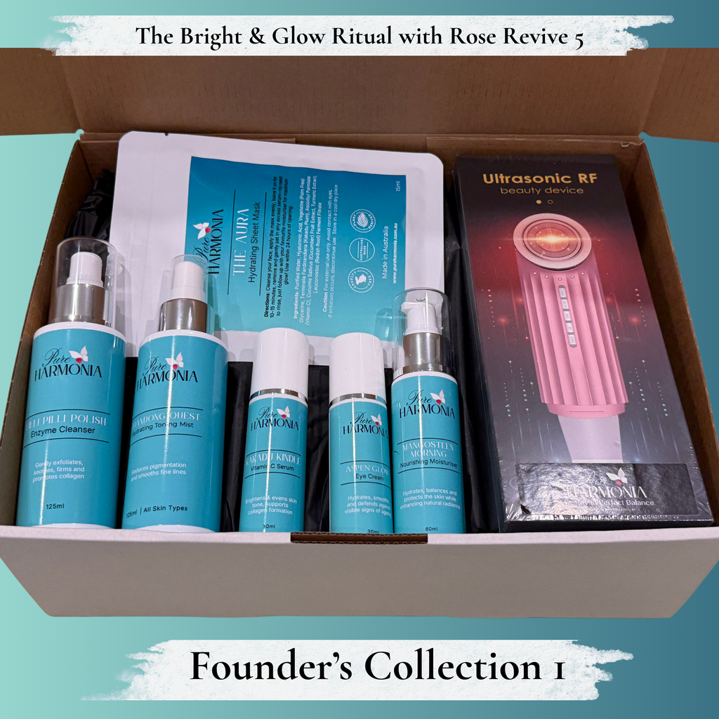EXCLUSIVE FOUNDER'S COLLECTION 1 - The Bright and Glow Ritual with Rose Revive 5 lifestyle detail - Pure Harmonia

